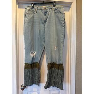 Upcycled Flare jeans Bohemian size 14
